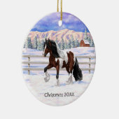 Bay Pinto Brown Skewbald Gypsy Vanner Tinker Horse Keramisch Ornament (Rechts)