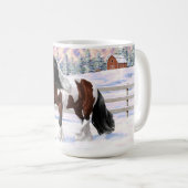 Bay Pinto Brown Skewbald Gypsy Vanner Tinker Horse Koffiemok (Voorkant rechts)