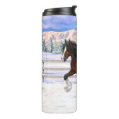 Bay Pinto Brown Skewbald Gypsy Vanner Tinker Horse Thermosbeker (Gedraaid links)