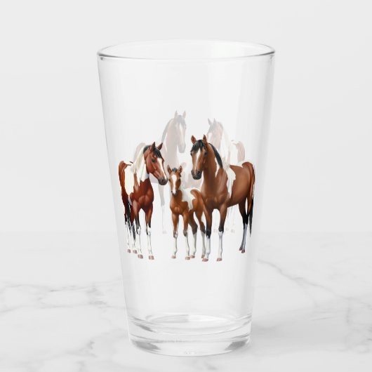 Bay Pinto Paint Quarter Paarden Glas (Achterkant)
