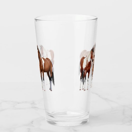 Bay Pinto Paint Quarter Paarden Glas (Links)