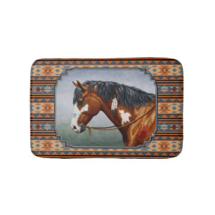 Bay Pinto War Horse Southwestern Design Badmat