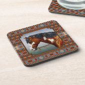 Bay Pinto War Horse Southwestern Design Onderzetter (Linkerzijde)