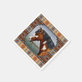 Bay Pinto War Horse Southwestern Design Servet (Hoek)