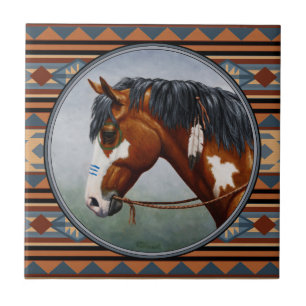 Bay Pinto War Horse Southwestern Design Tegeltje