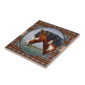 Bay Pinto War Horse Southwestern Design Tegeltje (Zijkant)