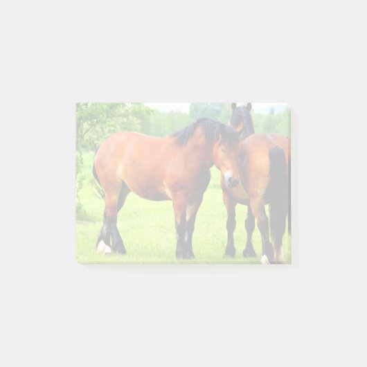 Bay Polish fokte trekpaarden in weelderige groene  Post-it® Notes (Voorkant)