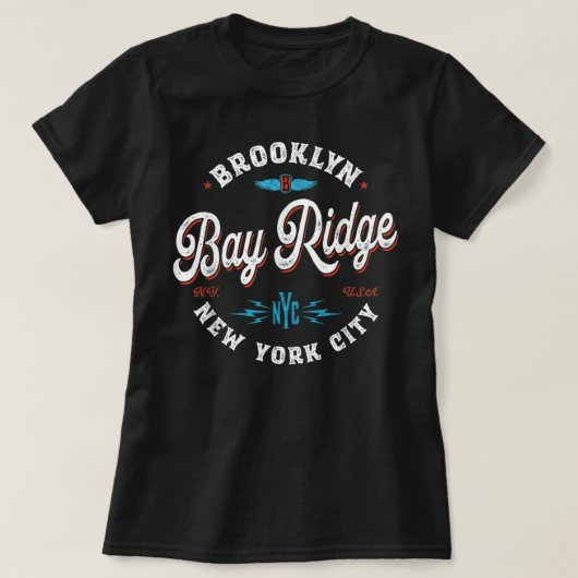 Bay Ridge Brooklyn New York - retro  grafie T-shirt (Design voorkant)