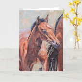 Bay Roan Foal All Occasion Wenskaart Kaart (Gele Bloem)