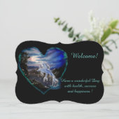 Bay 's nachts, Dolphin Love, add Jouw tekst Kaart (Staand voorkant)