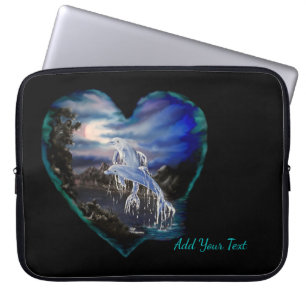Bay 's nachts, Dolphin Love, add Jouw tekst Laptop Sleeve