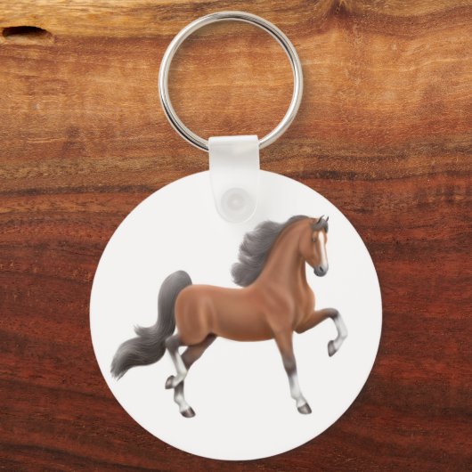 Bay Saddlebred Horse Sleutelhanger (Voorkant)