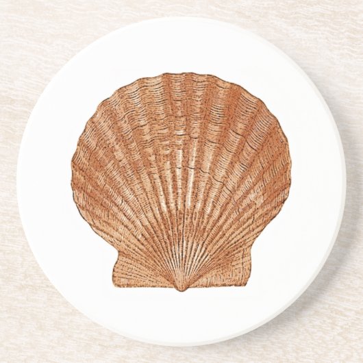 Bay Scallop Shell Zandsteen Onderzetter (Voorkant)