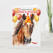 Bay Sorrel Paard Grappige Verjaardag Kaart (Voorkant)