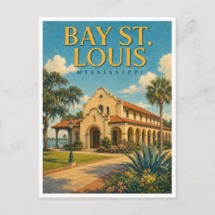 Bay St. Louis Mississippi Historisch Depot GeoSaga Briefkaart