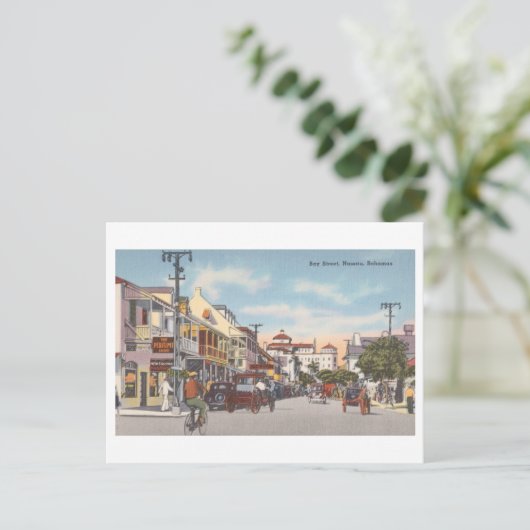  Bay Street in Nassau, Bahama's, Briefkaart (Staand voorkant)
