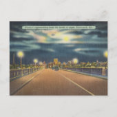 Bay Street Viaduct Night Savannah GA retro Briefkaart (Voorkant)