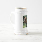 Bay Thoroughbred Horse Beer Stein Bierpul (Voorkant links)