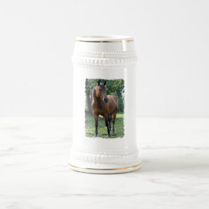 Bay Thoroughbred Horse Beer Stein Bierpul