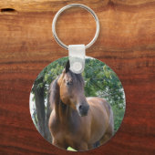 Bay Thoroughbred Horse Sleutelhanger (Voorkant)