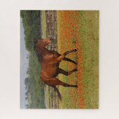 Bay Thoroughbred Horse Walking Flowers Legpuzzel (Verticaal)