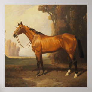 Bay Thoroughbred Painting van James Palmer Poster