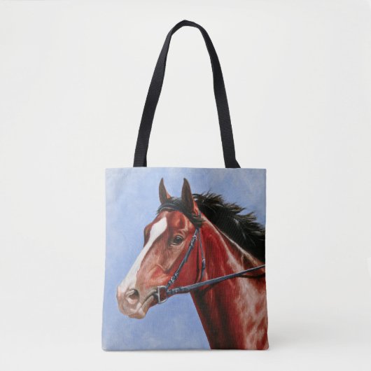 Bay Thoroughbred Race Horse Tote Bag (Voorkant)
