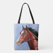 Bay Thoroughbred Race Horse Tote Bag (Achterkant)