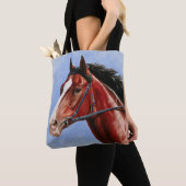 Bay Thoroughbred Race Horse Tote Bag (Dichtbij)