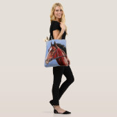 Bay Thoroughbred Race Horse Tote Bag (Op model)