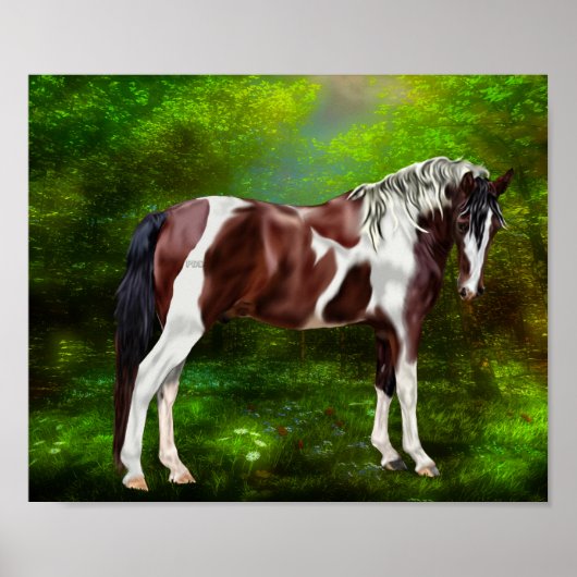 Bay Tobiano Paint Horse Poster (Voorkant)