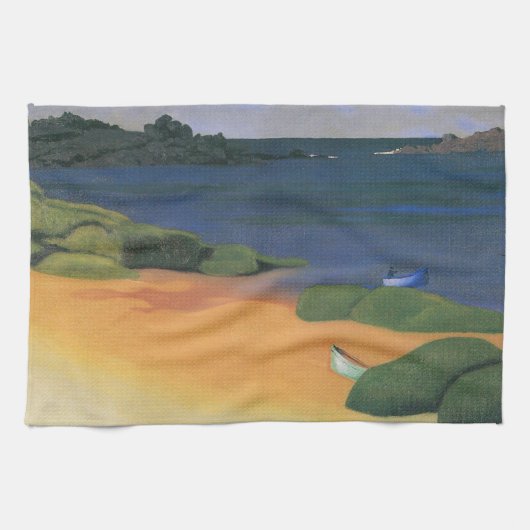 Bay Tregastel van Felix Vallotton, Fine Art Theedoek (Horizontaal)