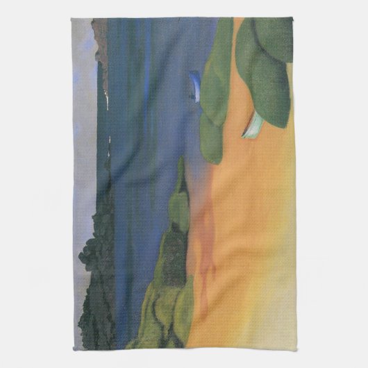 Bay Tregastel van Felix Vallotton, Fine Art Theedoek (Verticaal)