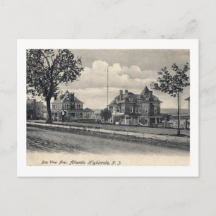 Bay Uitzicht Ave., Atlantische Hooglanden, NJ Vint Briefkaart