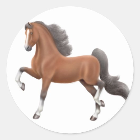 Bay Walking Horse Sticker (Voorkant)