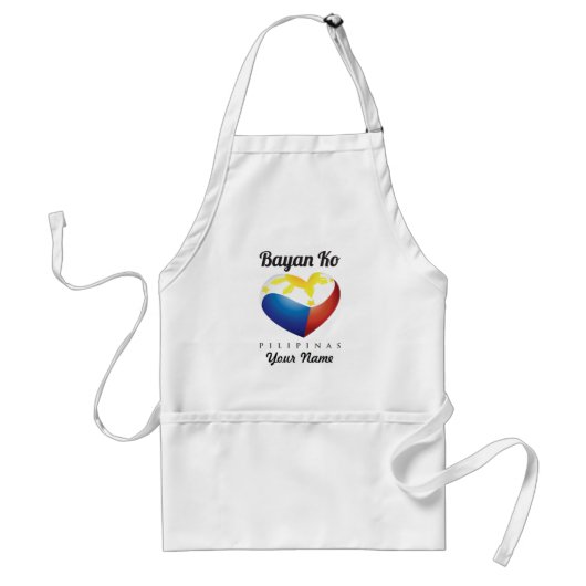 Bayan Ko Pilipinas, Heart Flag Apron Custom Standaard Schort (Voorkant)