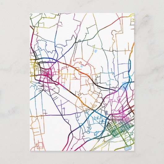 Bayannur China Stadsplattegrond Briefkaart (Voorkant)