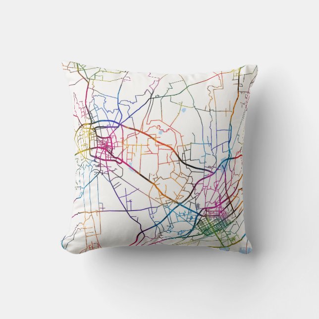 Bayannur China Stadsplattegrond Kussen (Voorkant)