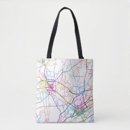 Bayannur China Stadsplattegrond Tote Bag