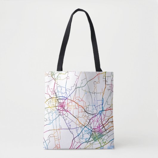 Bayannur China Stadsplattegrond Tote Bag (Voorkant)