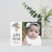 Bayas Rojas | Feliz Navidad | Tarjeta Post Feestdagenkaart (Staand voorkant)