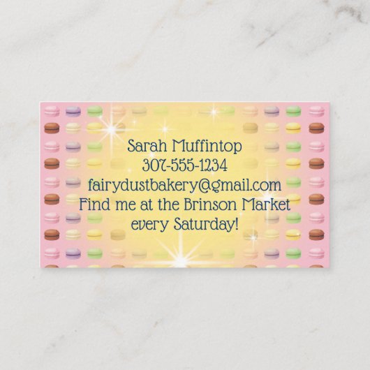 Bayer magische sterren macaroon koekjes bakkerij visitekaartje (Achterkant)