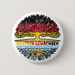 Bayern Bayrisch Deutsch Deutschland Baum Wurzel Ronde Button 5,7 Cm