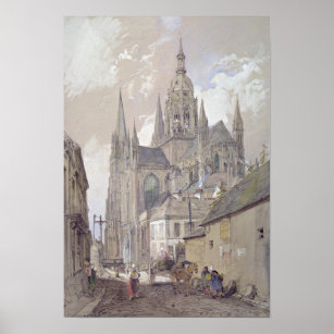 Bayeux Cathedraal, Uitzicht uit het zuidoosten Poster