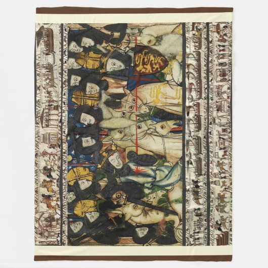 BAYEUX TAPESTRY 1066 Dood van koning Harold Fleece Deken (Voorkant)