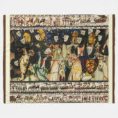 BAYEUX TAPESTRY 1066 Dood van koning Harold Fleece Deken (Voorkant (Horizontaal))