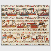 BAYEUX TAPESTRY 1066, NOORMAN KNIGHTS, VIKING SHIP CADEAUPAPIER (Vlak)