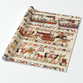 BAYEUX TAPESTRY 1066, NOORMAN KNIGHTS, VIKING SHIP CADEAUPAPIER (Uitgerold)