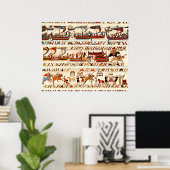 BAYEUX TAPESTRY 1066, NOORMAN KNIGHTS, VIKING SHIP POSTER (Thuiskantoor)
