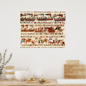 BAYEUX TAPESTRY 1066, NOORMAN KNIGHTS, VIKING SHIP POSTER (Keuken)